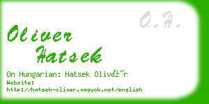 oliver hatsek business card